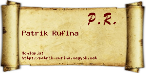 Patrik Rufina névjegykártya